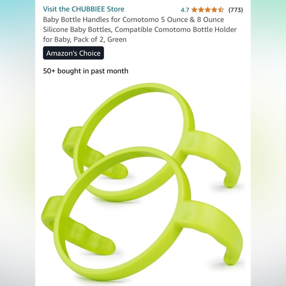 NIB Set of two 8oz Comotomo Bottles plus two gently used grip handles. - Picture 6 of 6